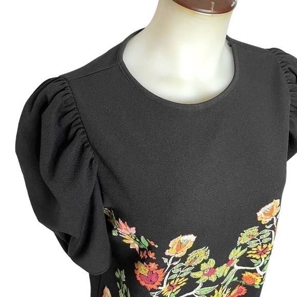 Zara Black Shift Dress With Puff Printed Floral design 🤍 - Picture 3 of 10